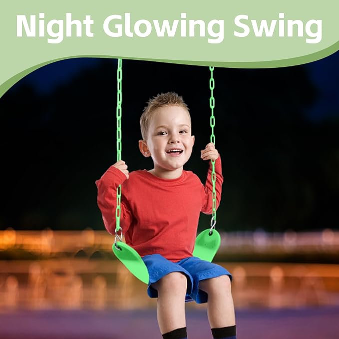 Heavy Duty 66 Inches Chain Plastic Coated Swing Seat Replacement Swing Set Accessories Outdoor Glow in The Dark