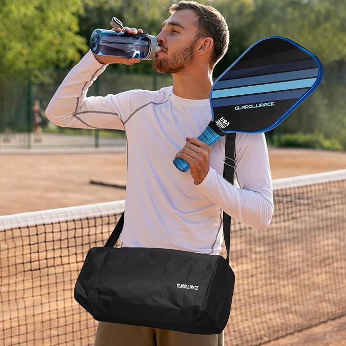 Pickleball Paddles Set of 2 | 4 Pickleball Rackets, USAPA Approved Pickleball Set, Fiberglass | Carbon Fiber Surface & 13 mm PP Honeycomb Core,4 Indoor & Outdoor Pickle Balls