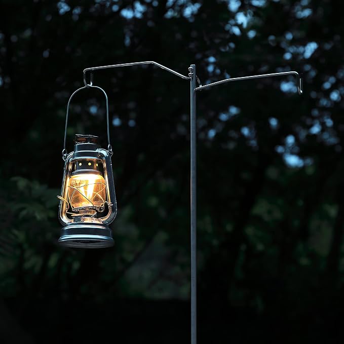 camping moon Heavy Duty Stainless Steel Lantern Pile Driver Height Adjustable with Tripod Stand and Storage Bag D-240, D-243