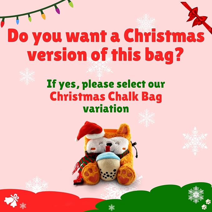 Rock Climbing Chalk Bag + Refillable Ball – Boba Dog Plush Animal Bag