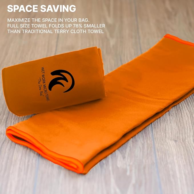 Wet Work 4 Extra Large Towels (60”x36”), Highly Absorbent Microfiber, Quick Dry, Lightweight & Ultrasoft, Perfect for Bath, Beach, Travel, Yoga, Lint Free Microfiber Towels for Body