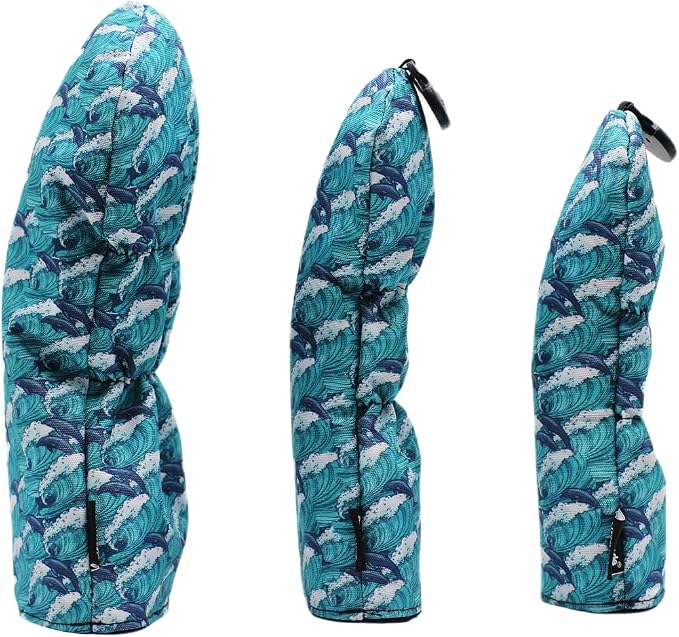 Golf Club Head Covers 3 Pack Waterproof Cloth Head Covers for Driver/Fairway Wood/Hybrid Fit All Golf Clubs Headcover #1#3#5 for All Brands