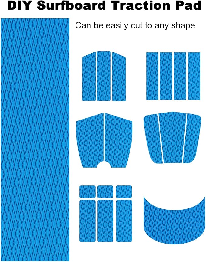 Hjdeck Universal Surfboard Pad EVA Foam Boat Flooring Decking Sheet Self-Adhesive Non-Slip Deck Grip Mat Marine Carpet for Yacht Boat Kayak Decking Golf Cart Fishing Boat RV Surfing Traction Pad