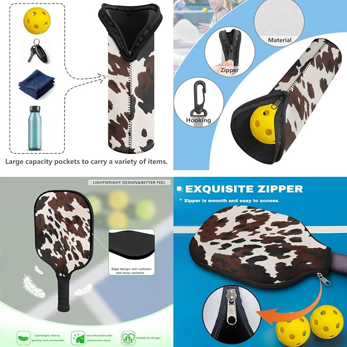 Pickleball Paddles Set 3PCS Pickleball Paddle Case Pickleball Racket Pickleball Bag Ideal for Beginners Gifts