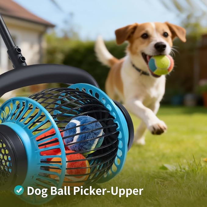 Tennis Ball Hopper Roller, Portable Tennis Ball Collector, No-Bend Tennis Hopper, Quick-Rolling Tennis Ball Picker Upper, 26-51" Telescopic Golf Ball Retriever