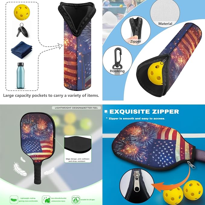 Pickleball Paddles Set 3PCS Pickleball Paddle Case Pickleball Racket Pickleball Bag Ideal for Beginners Gifts