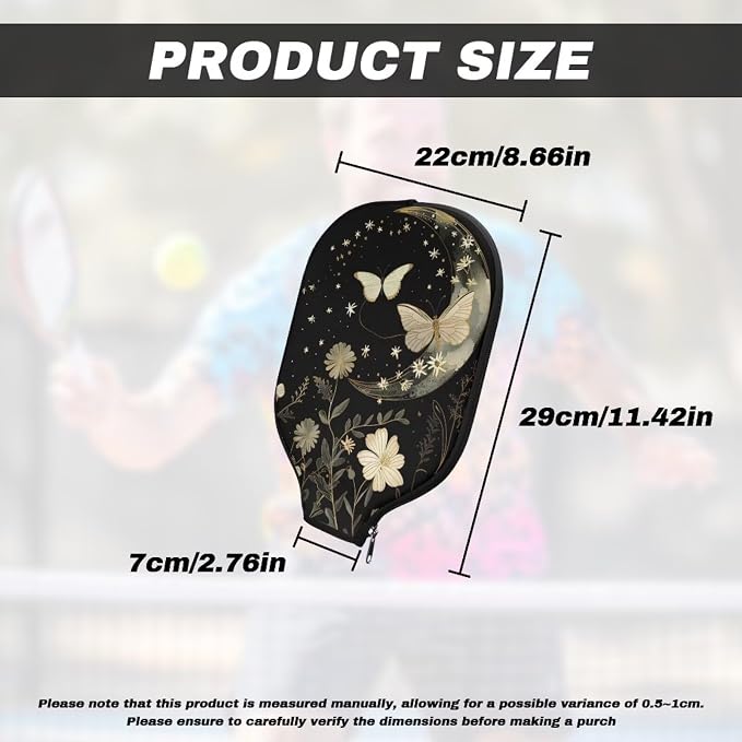 Pickleball Paddle Covers Only for Men and Women Zipper Closure Protection and Decoration
