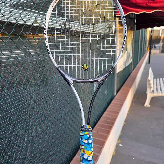 Racket Pets Kids Tennis Racket Dampener & Matching Overgrip Tape, Performance Shock Absorbing Dampener for Tennis Racket & Fun Animal Print Tennis Wrap Grip Tape