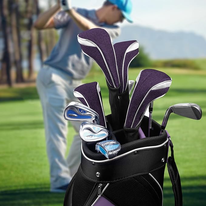 Andux 4 Pack Nylon Long Neck Golf Hybrid Club Head Covers with Dial No. Tag CTMT-03