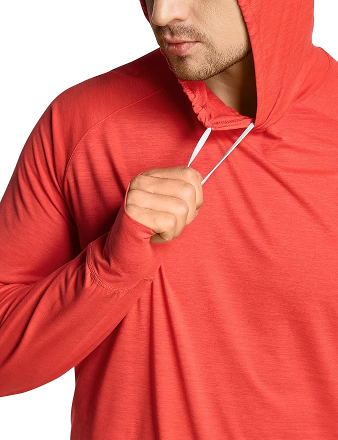 CQR Men's UPF 50+ Sun Protection Long Sleeve Quick Dry Athletic Shirts, Stretch Running Workout Hiking T-Shirts