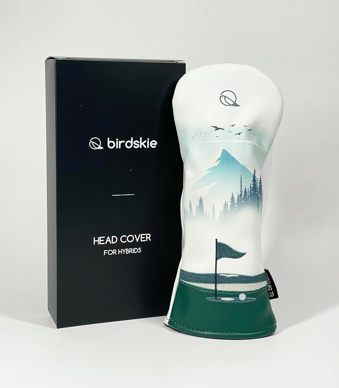 Golf Headcover for Hybrids and Fairway Woods Premium Leather Head Cover. Digitally Printed and Embroidered Design.