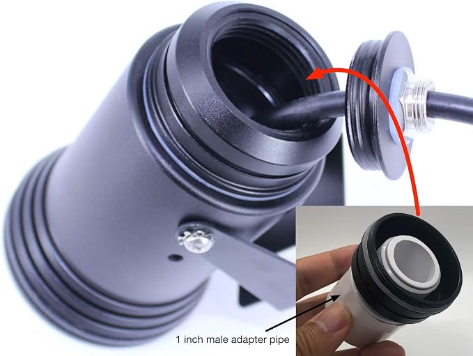 Oznium Eclipse High Power 12V LED Light for Flounder Gigging, Black Aluminum Housing, 20 Watt, Cool White LED Color