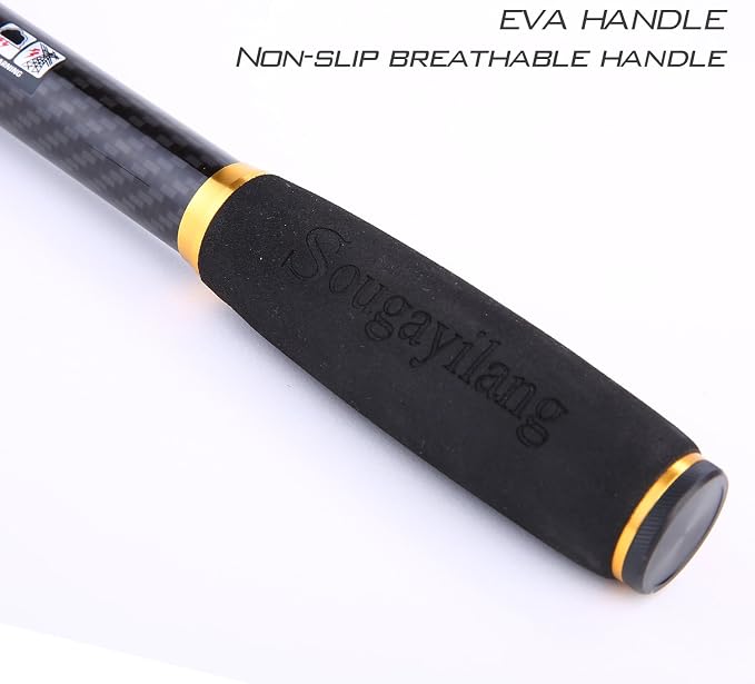 Sougayilang Telescopic Fishing Rod – 24 Ton Carbon Fiber Ultralight, Portable Retractable Handle, CNC Reel Seat, Stainless Steel Guides for Bass, Trout, Salmon, Panfish