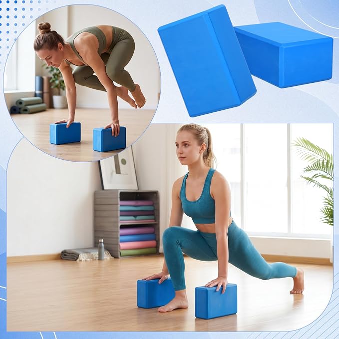 Wettarn 6 Pack Yoga Blocks 9 x 6 x 4 Inch EVA Foam Lightweight Non Slip Yoga Props for Pilates Stretching Meditation