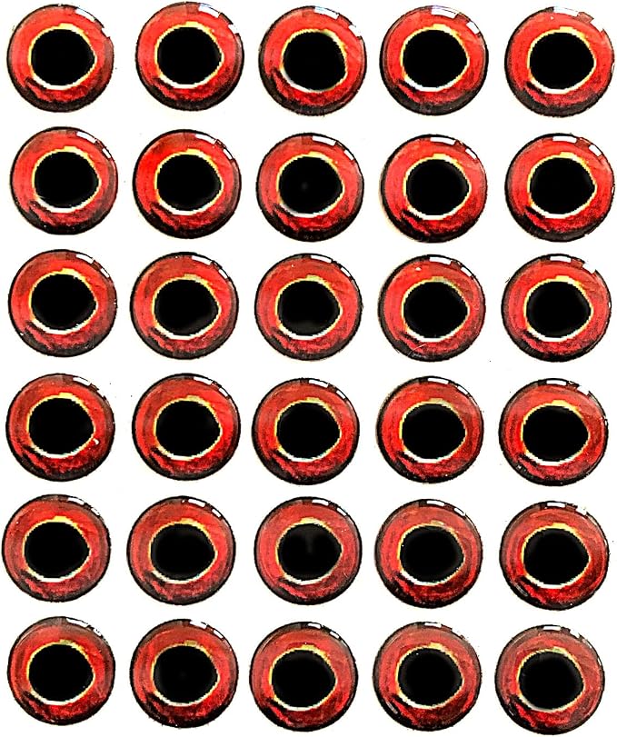 Brule 3-D Holographic Epoxy Fish Eyes (5mm-20mm) 60 Pack, Handpoured, Fishing Fly Tying Lures DIY Crafts