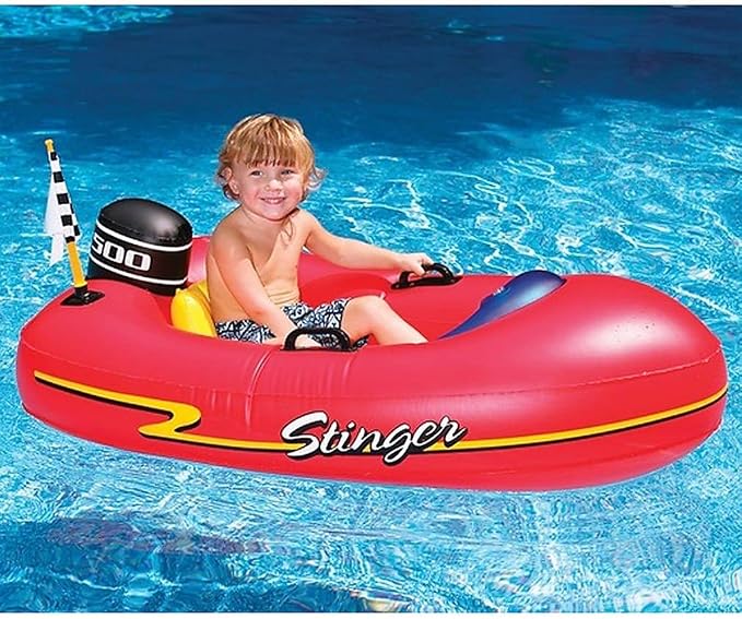 Swimline Rainbow Island Pool Inflatable Ride-On, White, 68"/64"/16"