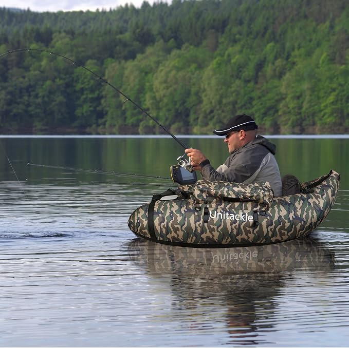 Inflatable Float Tube, with Paddles, Fish Ruler, Air Pump, Adjustable Shoulder Straps, Weight Capacity of 286 pounds, Suitable for Adults Fishing in Rivers and Lakes