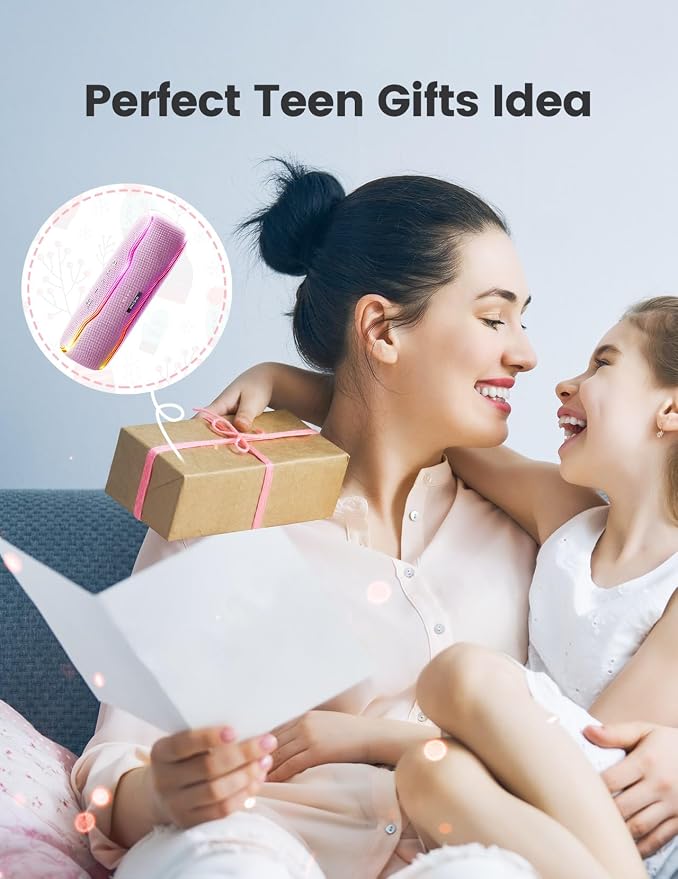 ERKEI SEHN Bluetooth Speaker, IPX7 Waterproof Wireless Speakers, Flashing Light, 25W Super Bass, 24H Playtime, Graduation Birthday Gifts for Him, TWS Pairing, Beach Essentials, Pink