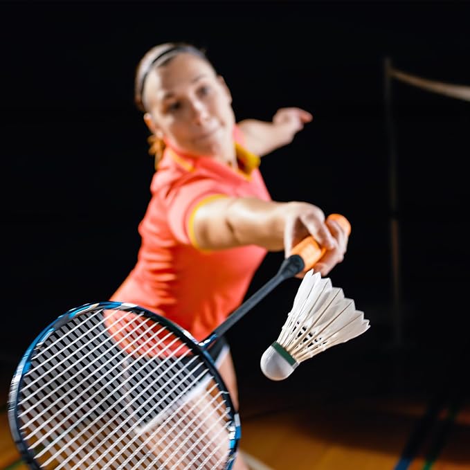 Goose Feather Badminton Shuttlecocks Birdies, 12 Pack Hight Speed Training Badminton Balls with Great Stability for Indoor Outdoor