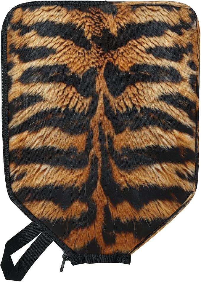 Tiger Fur Universal Pickleball Paddle Cover 12.4 × 9.45 inch Racket Sleeve with Handle Strap Mesh Pocket Fits USAPA Standard Widebody Paddles 2 PCS