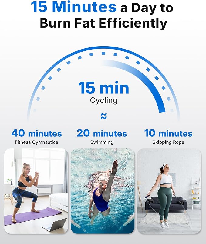 Merach Exercise Bike, Magnetic Friction Stationary Bike with Brake Pad and Exclusive App, Low Noise Indoor Cycling Bike with 300lbs Weight Capacity, Tablet Mount and Fitness Courses for Weight Loss