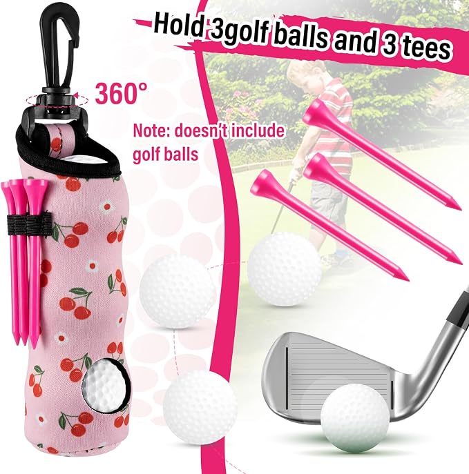 Liliful 12 Pcs Golf Accessories Kit, Include Golf Ball Bag with Hook Towel Tees Magnetic Ball Marker Divot Tool Cleaner Brush for Women Man Gifts