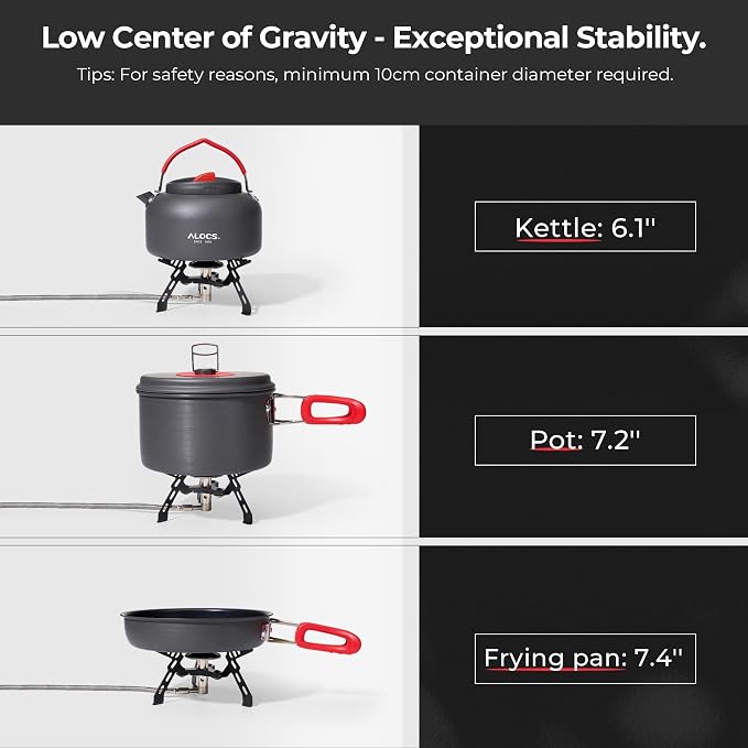 Alocs 2800W Backpacking Stove, Portable Camping Stove, Mini Camp Stove Foldable Gas Stove with Carry Bag for Outdoor Cooking, Hiking, Picnic, Emergency use
