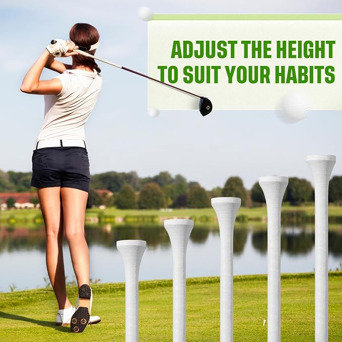 Mudder Golf Tees Bulk Wooden Bamboo Golf Tees Multicolor Wood for Men Balls Accessories