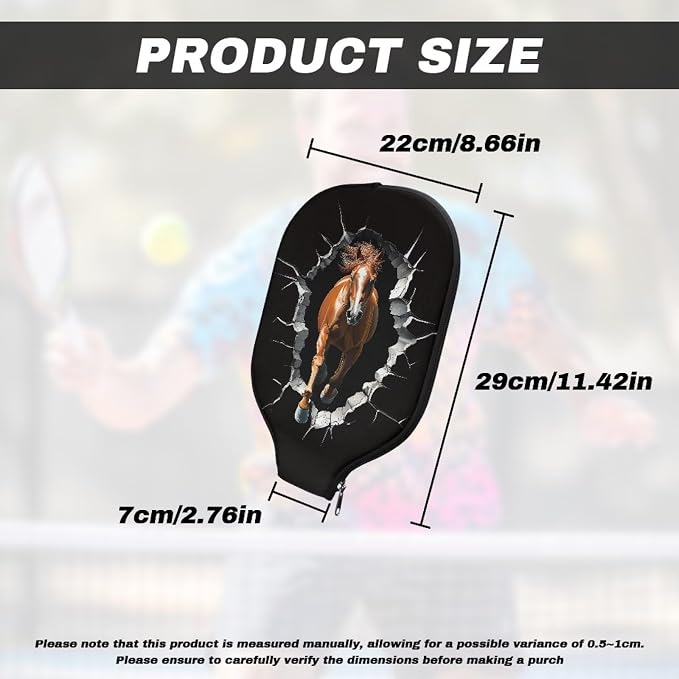 Horse Pickle Ball Paddle Covers Sunflower Hummingbird 4 Pcs Pickleball Paddle Cover Elongated Pickleball Racket Carry Sleeve with Zipper Paddle Case Fits Most Paddle