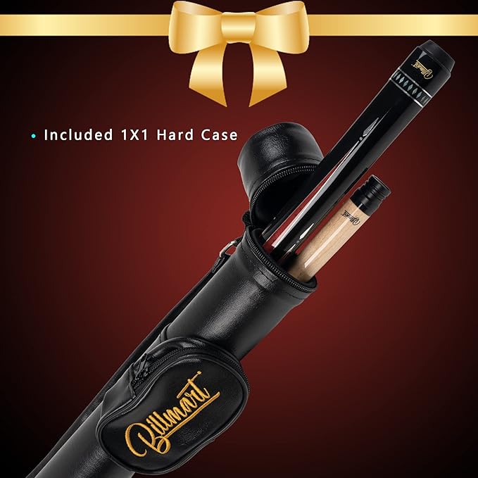 Billmart Pool Cue Stick, Low Deflection Shaft Billiard Cue Sticks with Hard Case, Pool Table Sticks Queue, 19-21 oz Pool Que