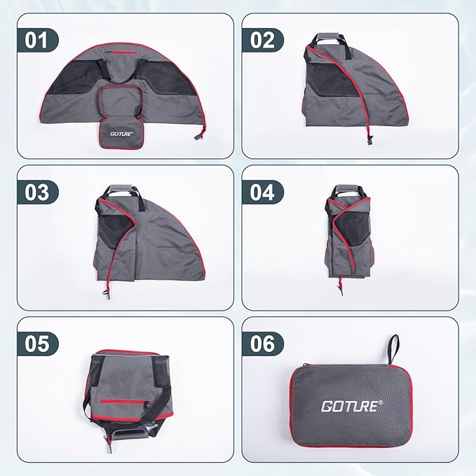 Goture Waterproof Fly Fishing Sling Pack,IPX8 840D TPU Fishing Sling Bag Gear Storage,13L Tackle Backpack with Rod Holder,Airtight Zipper,Exhaust Valve,Adjustable Strap,Wader Bag Included,Gift for Men