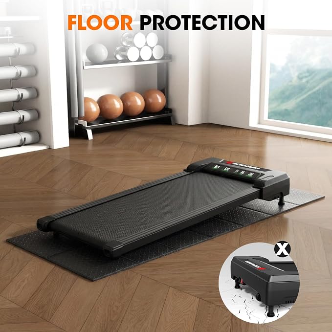 Stepwaver Walking Pad Mat for Carpet, 68"x24" Treamill Mat for Hardwood Floors, High Density, 0.2" Thickness, Folable, Floor Protection Mats for Bike, Elliptical, Treadmill
