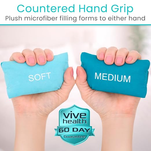 Vive Palm Grip Protector (3 Pack) - Hand and Finger Contracture Cushions - for Arthritis, Skin Breakdown, Exercise Strength - Comfortable Elastic Band Sized for Men and Women - Stroke Patient Rehab