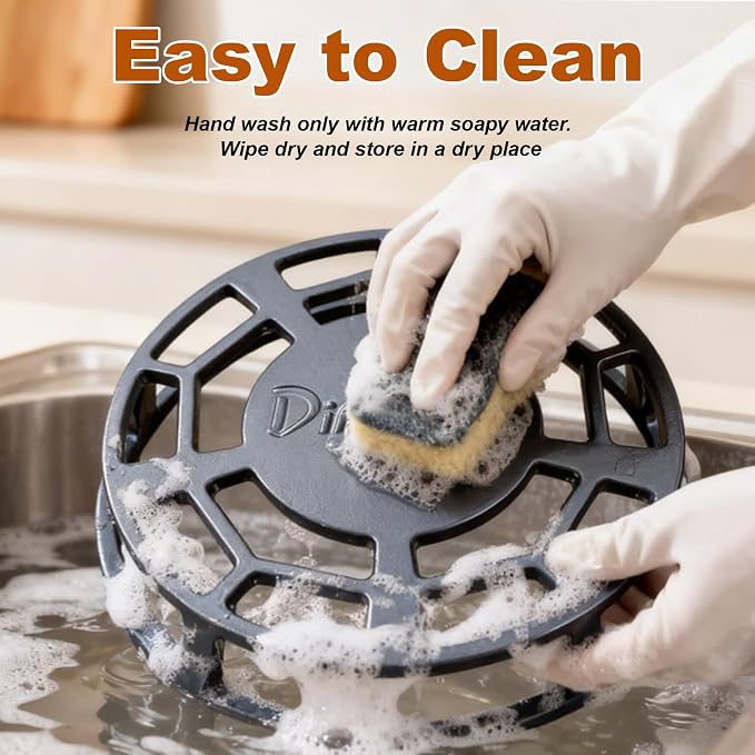 9.45 Inch Heat Diffuser for Gas Stove,Stove Top Simmer Plate for Kitchen Slow Cooking,Cast Iron Flame Tamer Prevent Burning Heat Diffuser & Temperature Control.