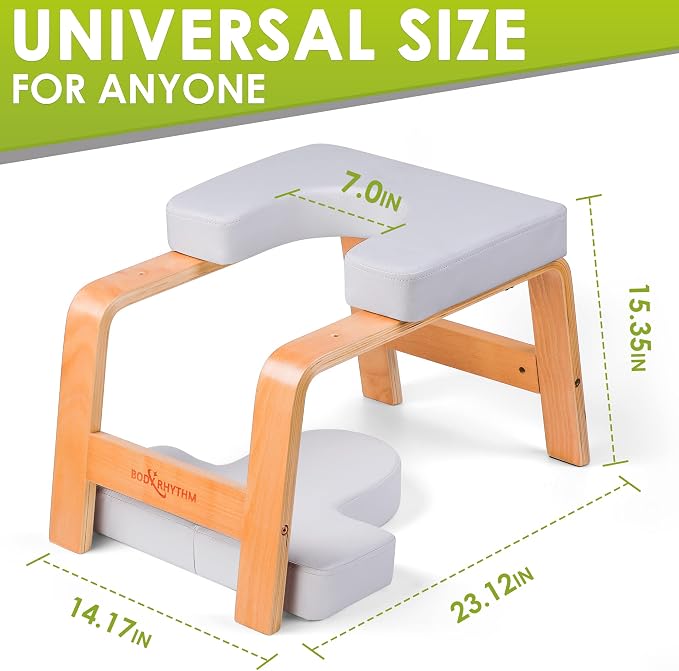 BODY RHYTHM Yoga Headstand Bench, Yoga Inversion Chair, Headstand Trainer for Relieve Stress, Improve Sleep & Digestion and Strength Training, Ideal for Home Workout, Fitness and Gym