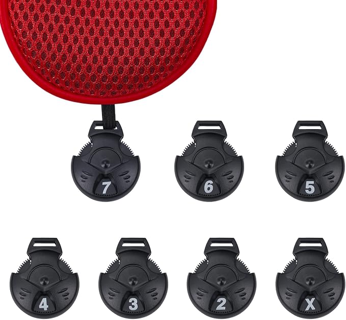 Andux 3pcs Long Neck Golf Hybrid Club Head Covers Dial No. Tag CTMT-02 | Mesh Breathable material | all the Same Size | Coloured Piping | Pull-On Closure