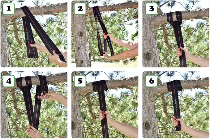 Tree Swing Straps Hanging Kit - Two 10ft Extra Long Heavy Duty 2200lbs and Two Safe Lock Snap Carabiner - Perfect for Any Types of Swing - Fast and Easy Installation