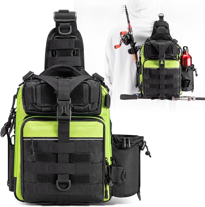 BLISSWILL Outdoor Tackle Bag - Large Water-Resistant Fishing Backpack