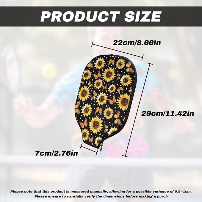Pickleball Paddle Covers Only for Men and Women Zipper Closure Protection and Decoration