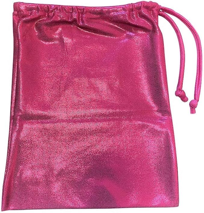 LIL'FOX 8"x10" Drawstring Gymnastics SMALL GRIP BAG 26x20cm - Lightweight Bag for Personal Equipment - Shiny Foil Rhinestones