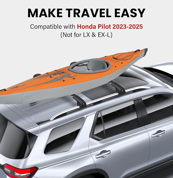 300lbs Roof Rack Cross Bars Compatible with Honda Pilot 2023 2024 2025 2026 Sport TrailSport Touring Elite (Not for LX & EX-L), Aluminum Roof Rails Crossbars for Rooftop Cargo Carrier Luggage