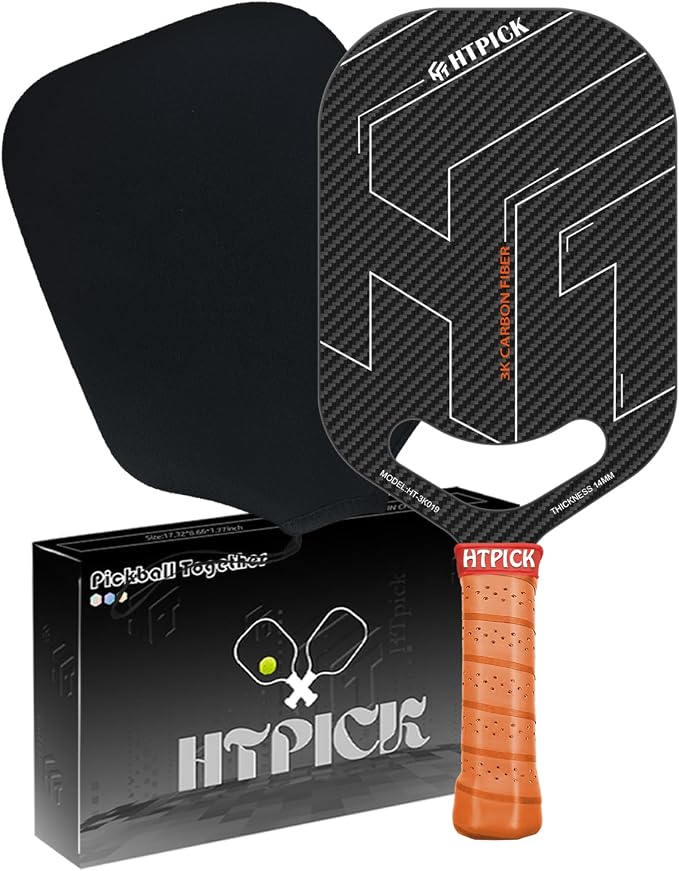 Pickleball Paddles, Professional Carbon Fiber Pickleball Paddle for High Spin & Powerful Shots with Honeycomb Core Pickleball Racket for Indoor Outdoor Play