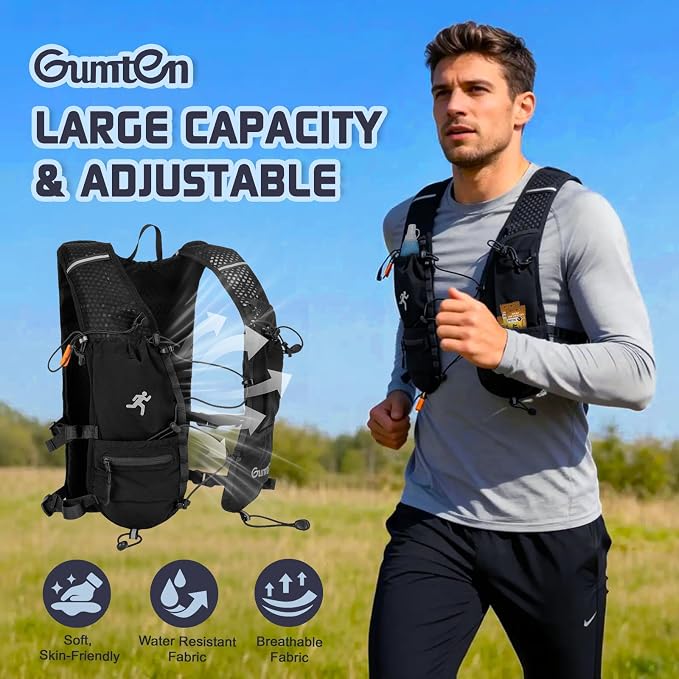 Running Vest with Adjustable Chest Straps for Women Men Hydration Vest for Marathon Jogging Hiking Cycling