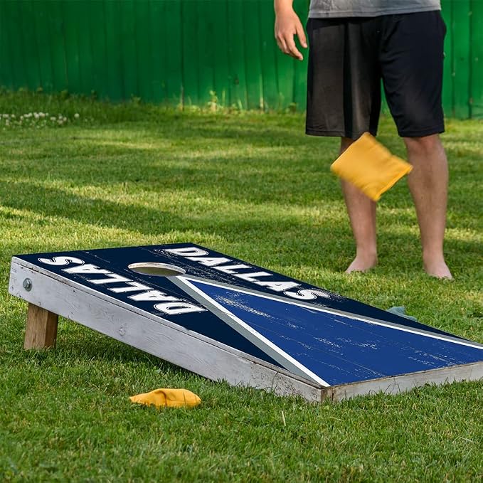 Lone Star Art Dallas Cornhole Board Wraps and Decals for Boards Set of 2 Skins Professional Vinyl Covers Sticker - Football Tailgating Cornhole Wraps Stickers Cornhole Skins Cornhole Wraps for Boards