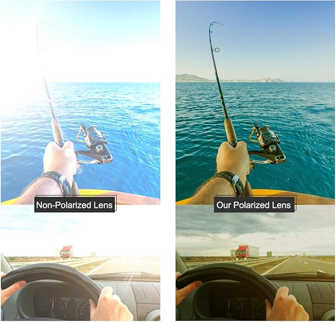 Polarized Photochromic Sunglasses for Men - UV Protection and Lightweight Sun Glasses for Driving Fishing