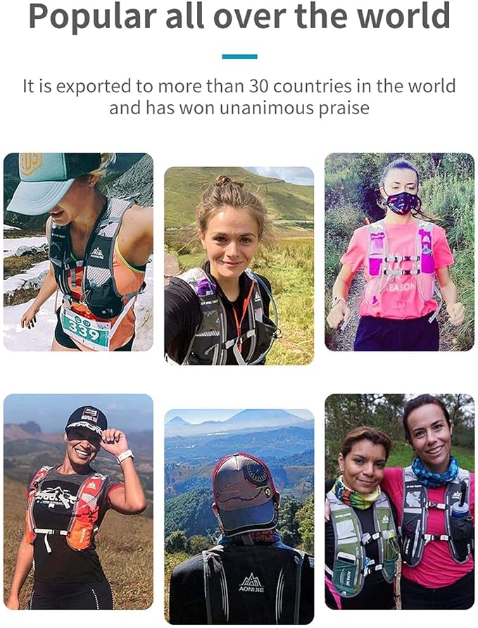 AONIJIE Hydration Vest Pack Backpack 5L 5.5L Marathoner Running Vest Race Hydration for Women and Men Trail Run Hiking Jogging