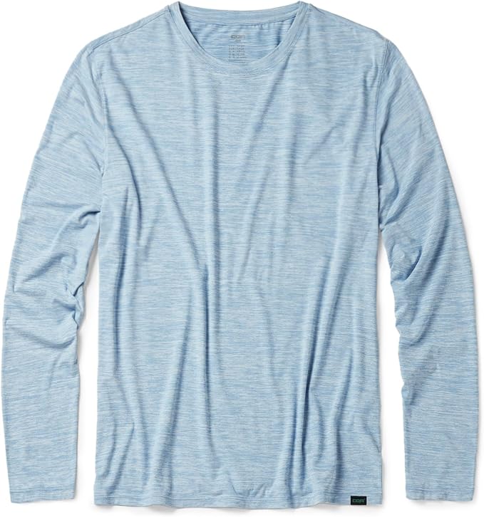 CQR Men's UPF 50+ Sun Protection Long Sleeve Quick Dry Athletic Shirts, Stretch Running Workout Hiking T-Shirts