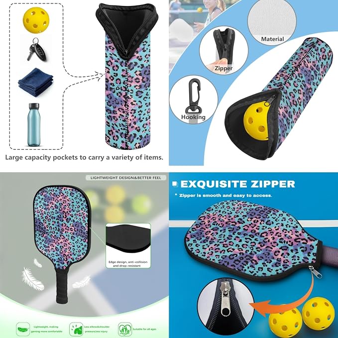 Pickleball Paddles Set 3PCS Pickleball Paddle Case Pickleball Racket Pickleball Bag Ideal for Beginners Gifts