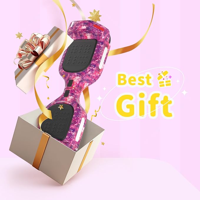 SIMATE 6.5" Bluetooth Scooter, LED Lights & APP & Music Speaker, Long Battery Life, Gifts for Kids & Adults & Girls & Boys, for All Ages