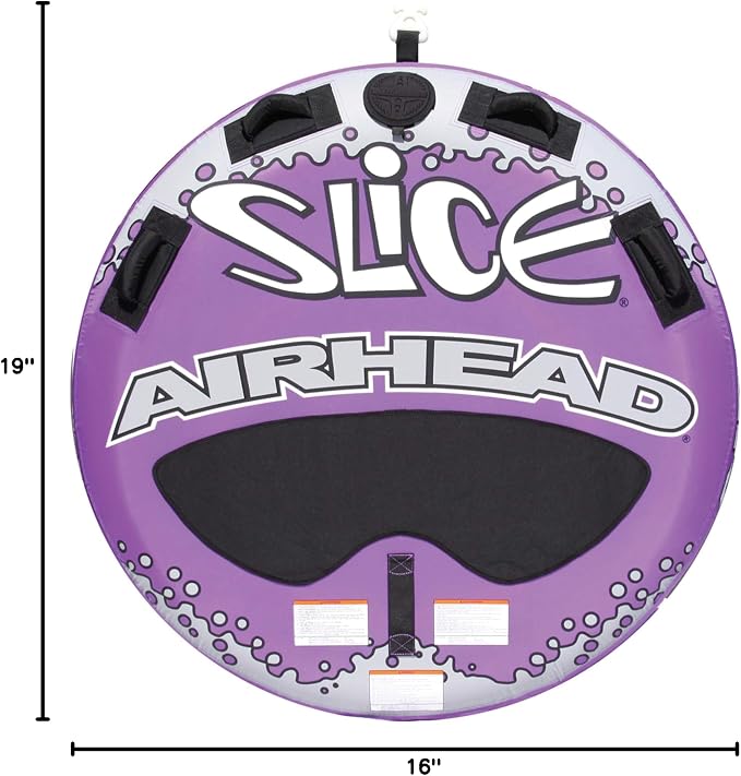 Airhead Slice Towable 2-4 Rider Models, Tube for Boating and Water Sports, Heavy Duty Full Nylon Cover with Zipper, EVA Foam Pads, and Patented Speed Safety Valve for Easy Inflating & Deflating